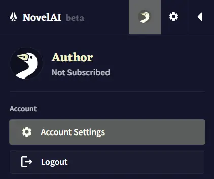 Opening account settings.