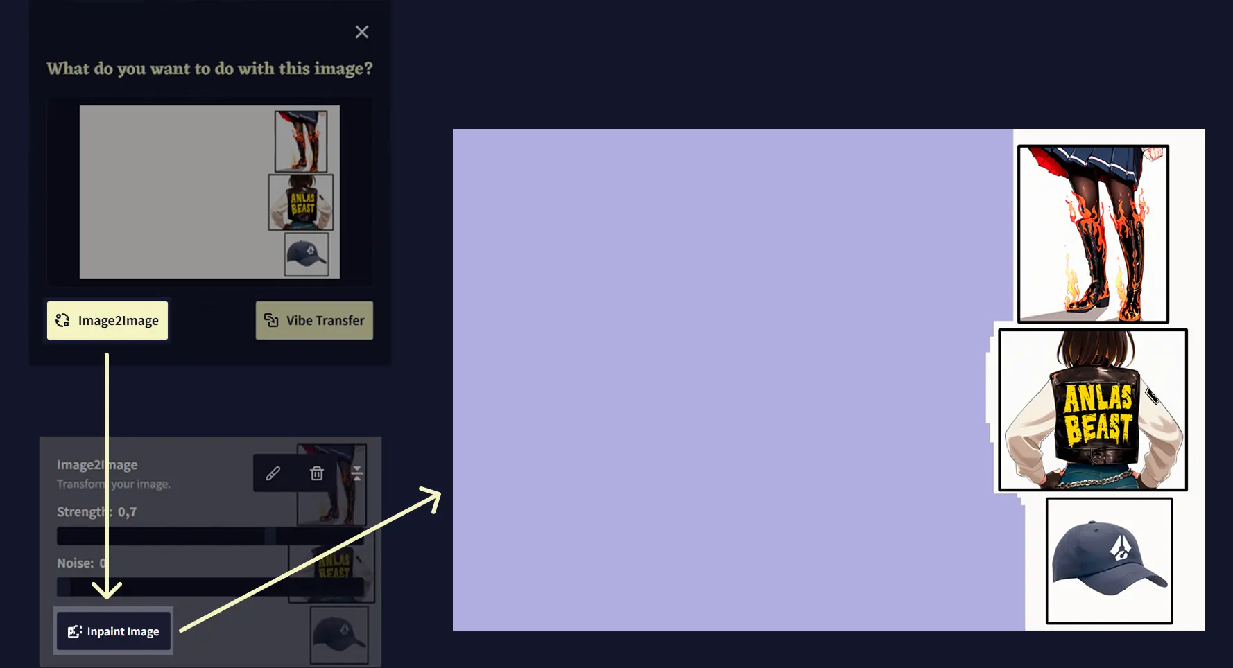 Reference Inpainting steps