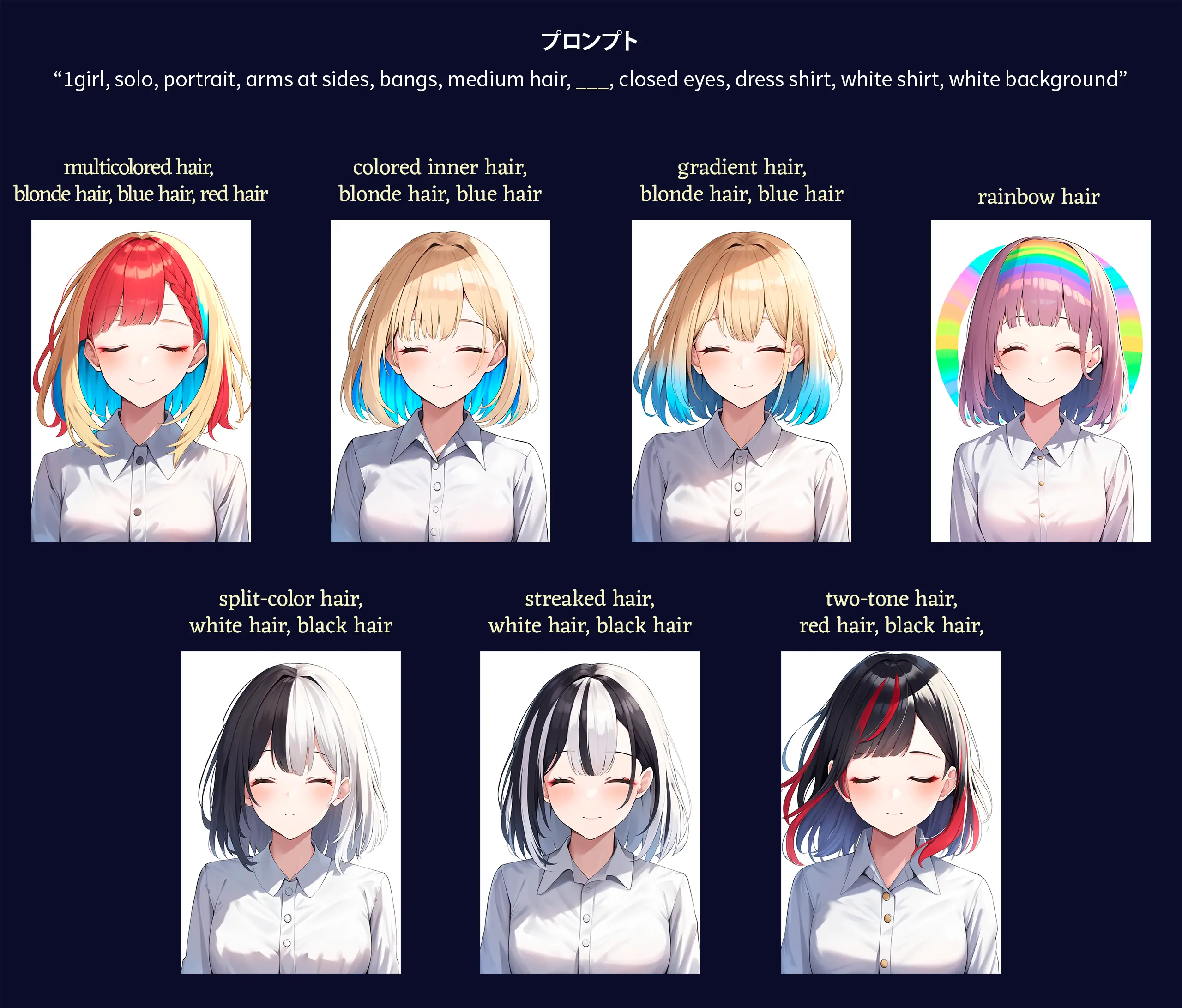 Complex hair colors.