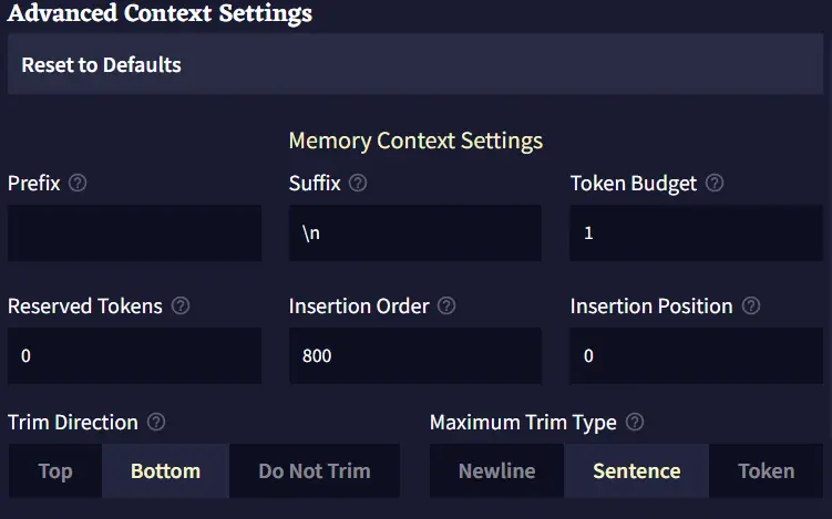 Context Settings