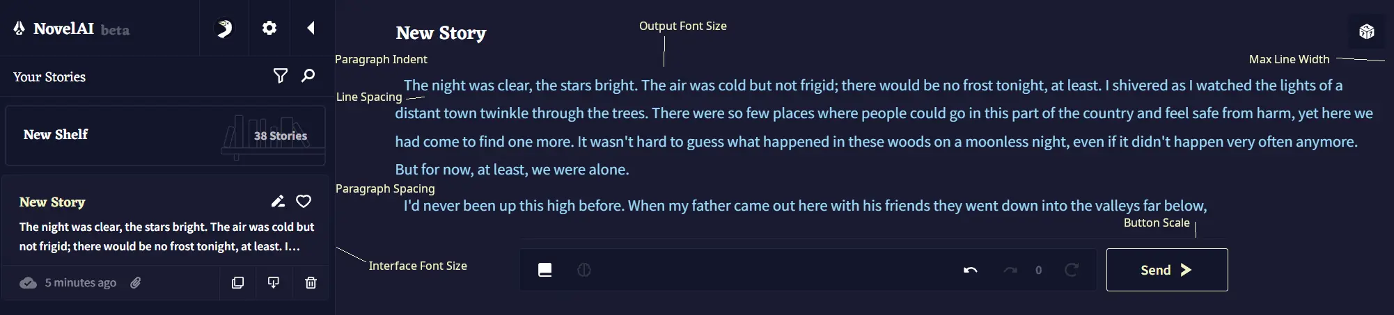 Text Sliders Example